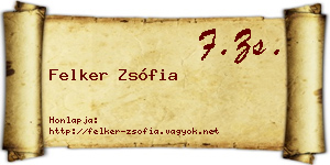 Felker Zsófia névjegykártya